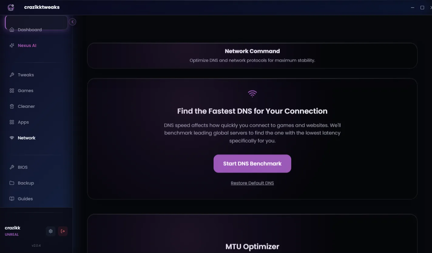 Network tools with a DNS benchmark workflow